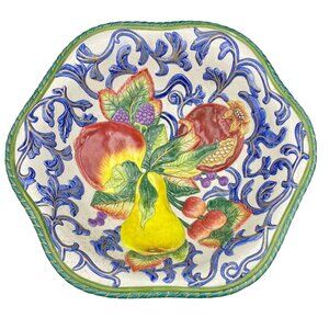 Fitz and Floyd Florentine Large Bowl Fruit and Leaf Pattern